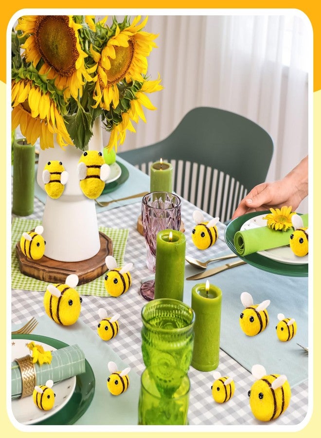 Mindsoft 30 Pcs Felt Bees for Crafts,Bee Party Decor 3 Size Little Bees Accessories Felt Bumble Plush Beehive Decor for DIY Gender Reveal Gift Themed Party Tiered Tray Decoration Costume DIY - Image 4